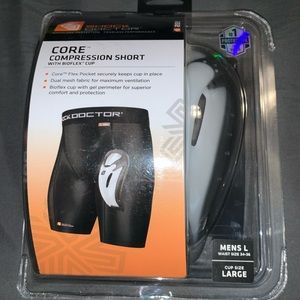 Shock Doctor Core Compression Shorts and Bioflex Cup-Mens Large